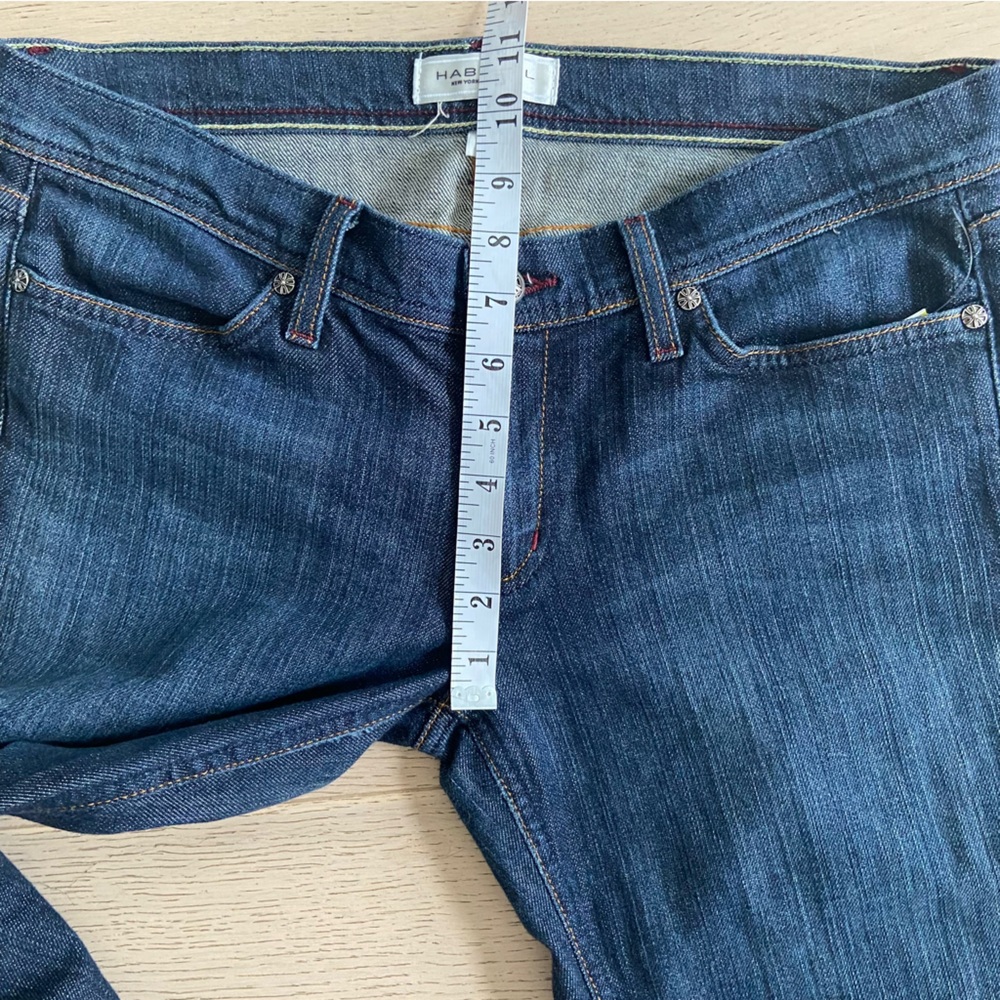 HABITUAL Low Rise Bootcut Jeans Size 30 Dark Wash 34.5” Inseam Y2K EUC USA - Picture 11 of 12